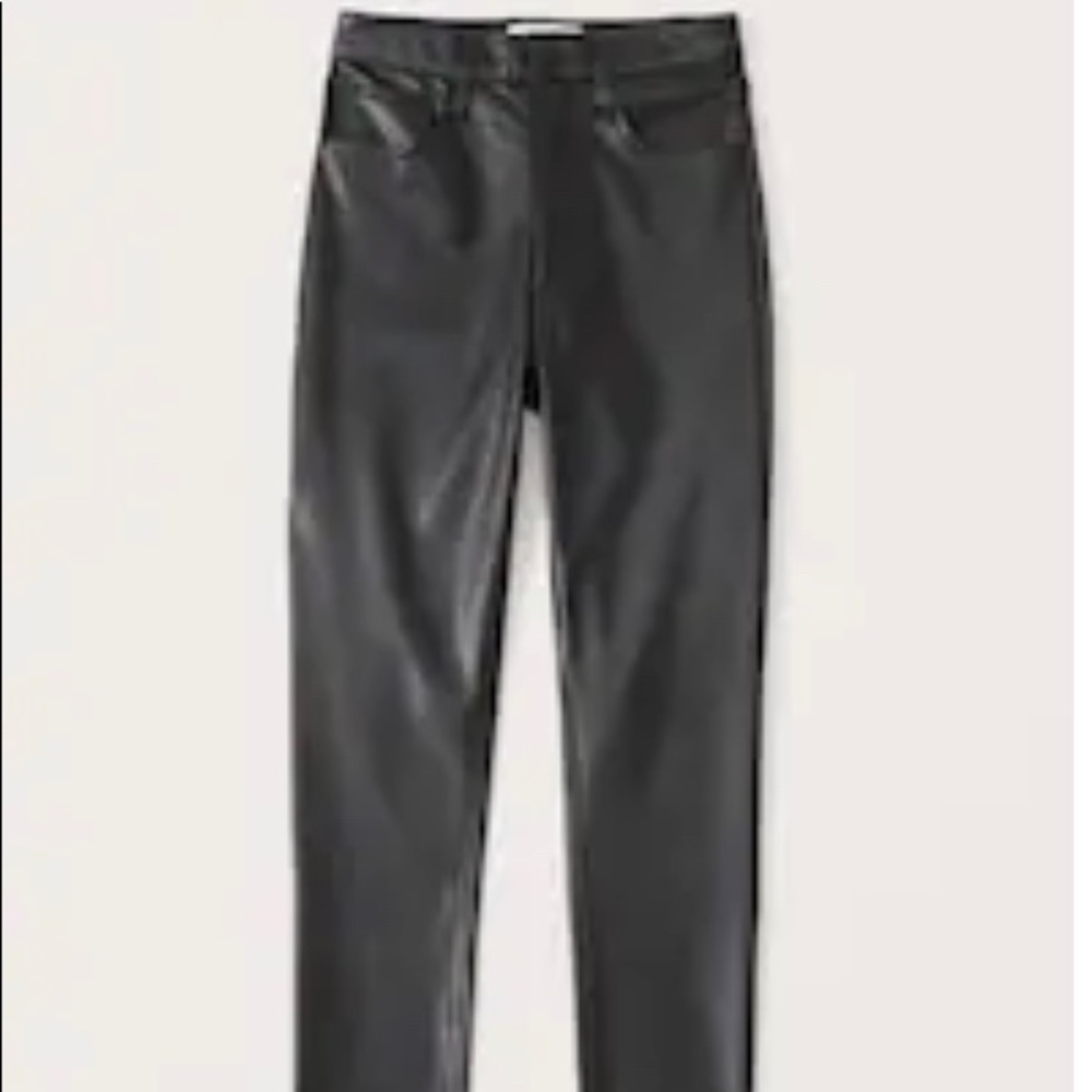 Abercrombie & Fitch Vegan Leather Straight Pants